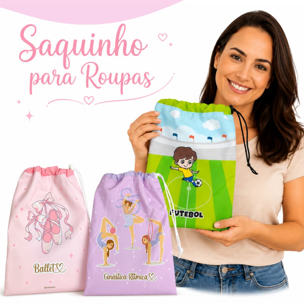 Saquinho para Roupas  Escola, creche Voltas as Aulas | Menina e Menino | Organizador Roupas | Limpas e Sujas