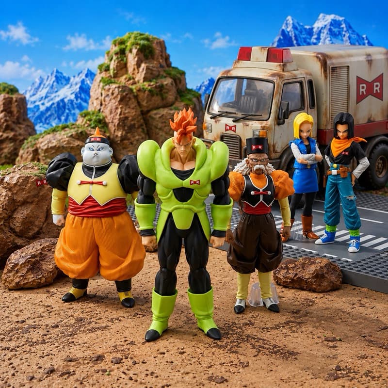 Action Figure Androides Saga Doutor Gero Androide 16 Dragon Ball Z 17 18
