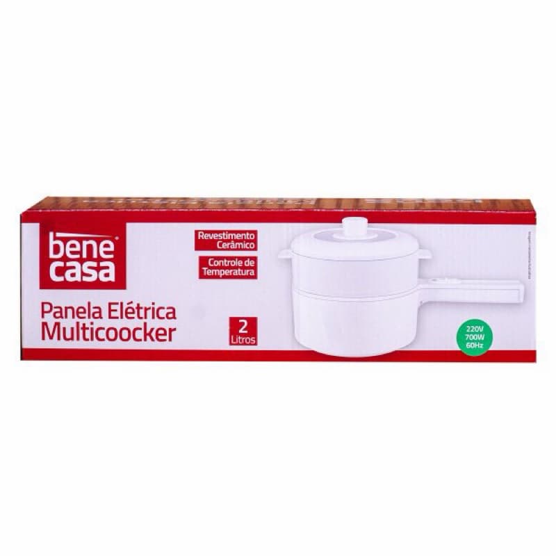 Panela Elétrica Multicooker Bene Casa 2L com Controle de Temperatura 220V