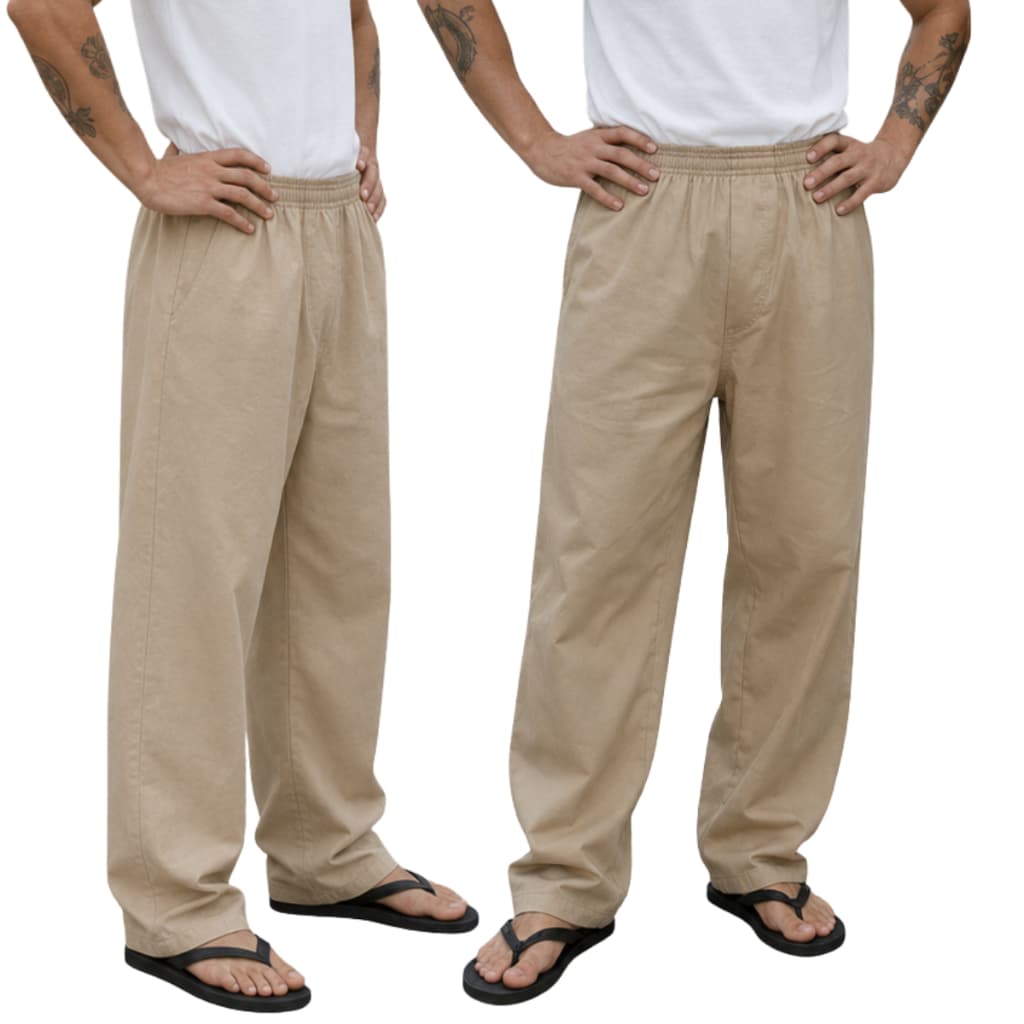 Calça CDP Algodao Bege Caqui Uniforme Cadeia Presidio Jumbo Folgada Sem Bolso Plus Size M ao G2