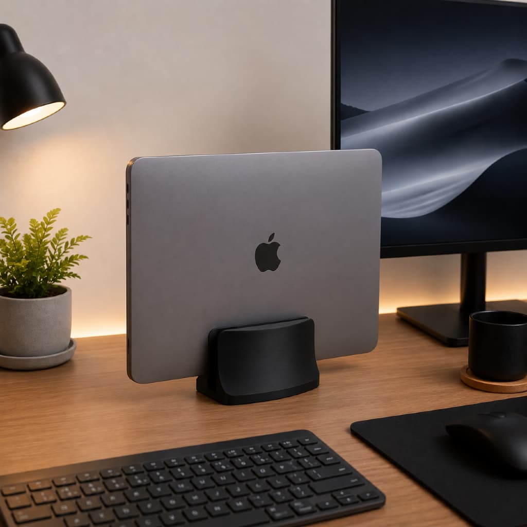 Suporte Vertical para Notebook e MacBook Organizador de Mesa Base para Laptop Home Office Setup Compatível até 13mm