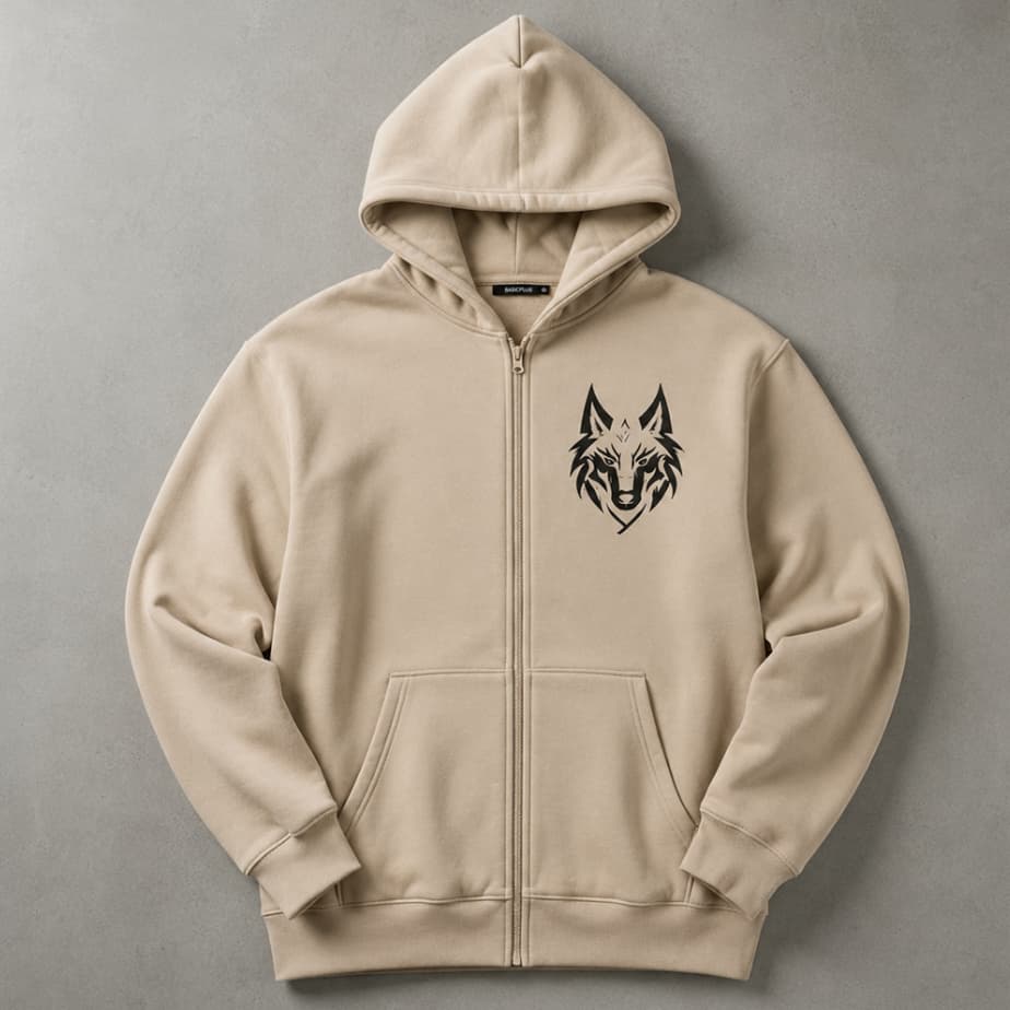 Moletom Canguru Lobo com Zíper Flanelado | Casaco | Blusa com Capuz Masculina e Feminina | Envio Imediato | Jaqueta