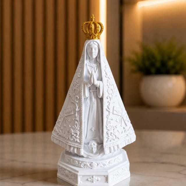Imagem de Nossa Senhora Aparecida 15 cm – Escultura Decorativa Religiosa