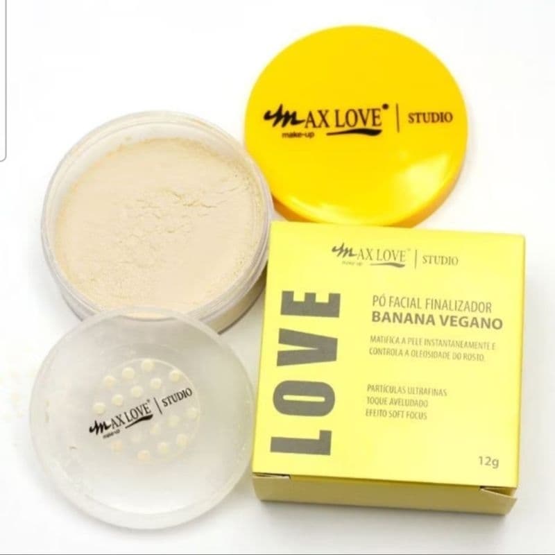 Pó Solto Finalizador Vegano Banana - Aveludado e Sem Parabenos, 16g - Max Love