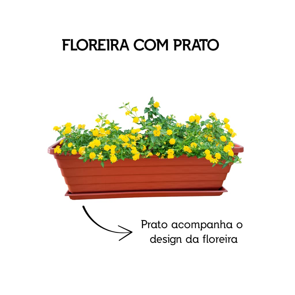 Floreira com Prato Vaso Jardineira para Plantas Hortas Flores
