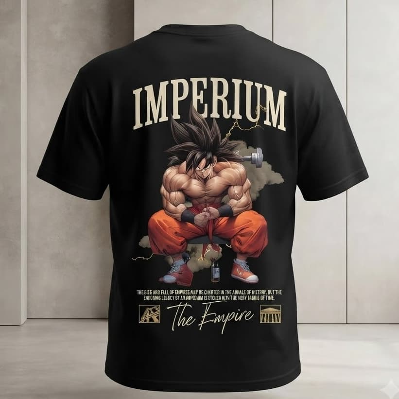 Camiseta Estampada Imperium Guerreiro Anime – Fitness Geek Estampa Costas Unissex