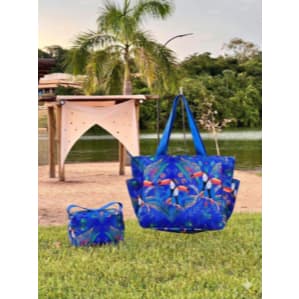 Kit Sacola Bolsa Farm com Necessaire porta Maquiagem Bolsa Grande Tote Praia Verão envio Imediato