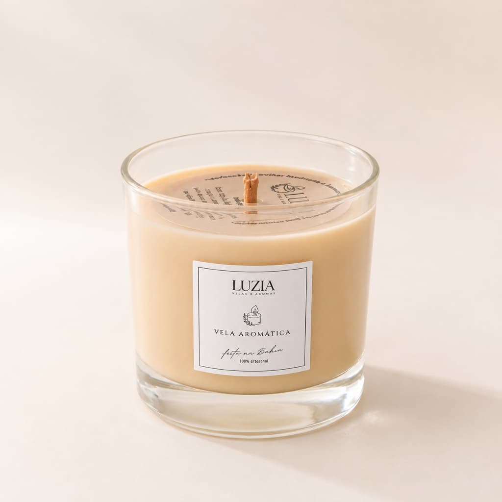 Vela Aromática Trânsparente 180g Vela Perfumada Aconchego Relaxante Decoração Presente Luzia Velas e Aromas