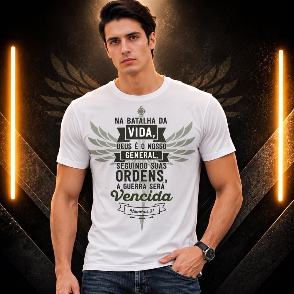 Camisa camiseta linda branca frase cristã super confortavel 100% algodão envio rapido