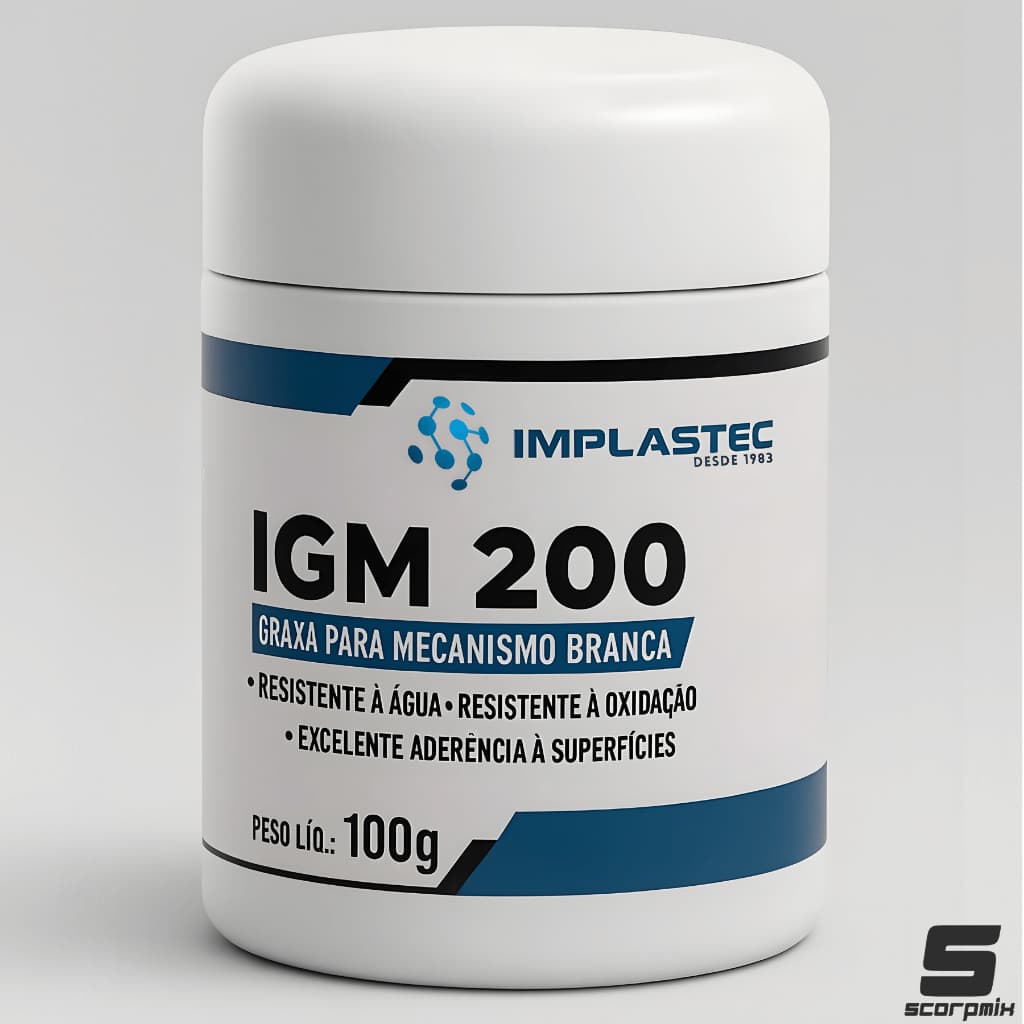 Graxa Branca IGM 200 Implastec Lubrificante Mecanismos Eletroeletrônicos Proteção Água e Oxidação 100g