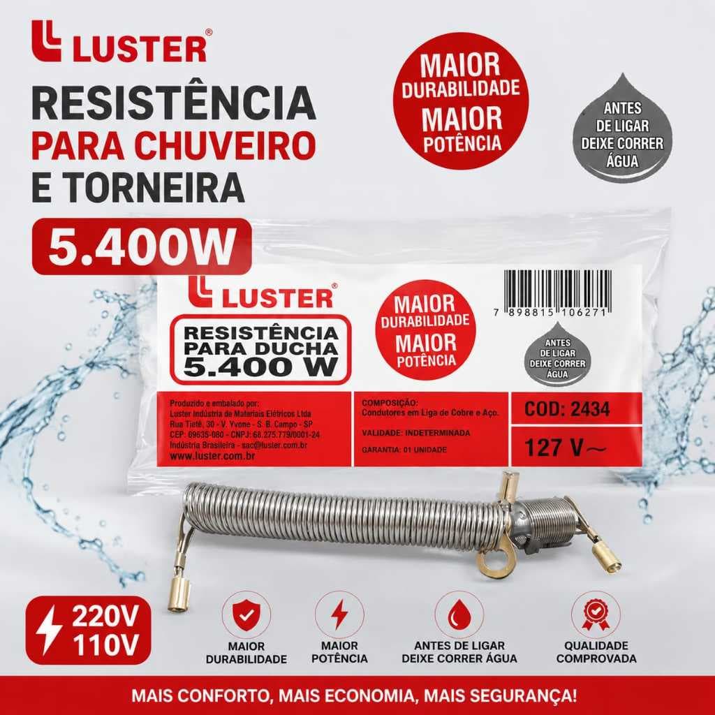 Resistência para Chuveiro Lorenzetti Maxi Ducha 220V OU 110V Compatível Torneira