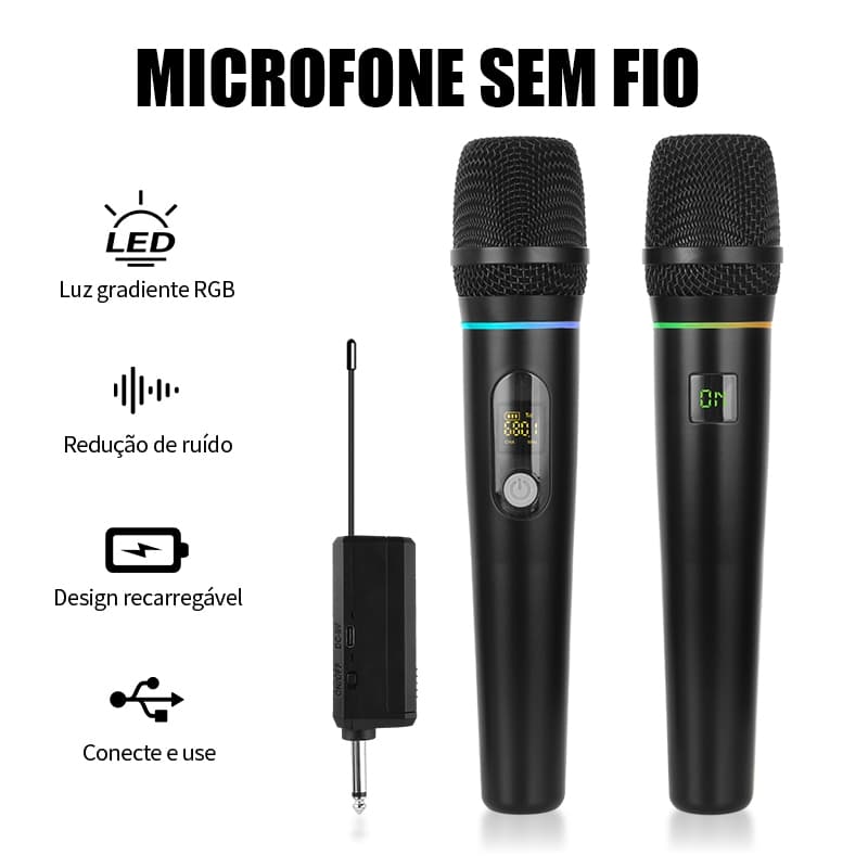 RAYHAYES Microfones Pretos Sem Fio Sistema UHF Sinal Estável Para Apresentações Palco Reuniões Empresariais