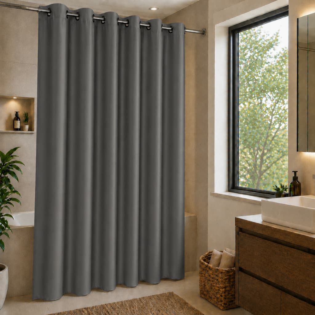 Cortina PVC 100% Blackout/Blecaute Impermeável Multiuso para Porta Janela e Box de Banheiro Antimofo