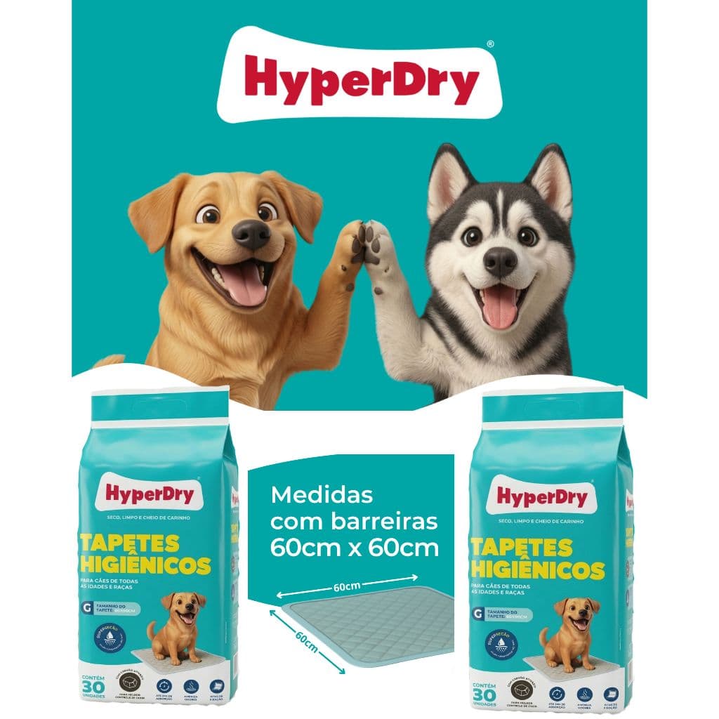 Oferta! Kit 60 Tapetes Higiênicos 60x60cm Para Pets - Alta Tecnologia Antivazamento