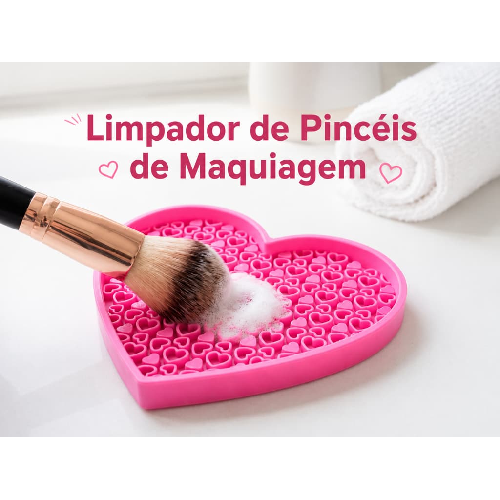 🩷✨ Limpador de Pincéis de Maquiagem! Fácil de usar, prático e lindo. Disponível nas cores rosa e preto.