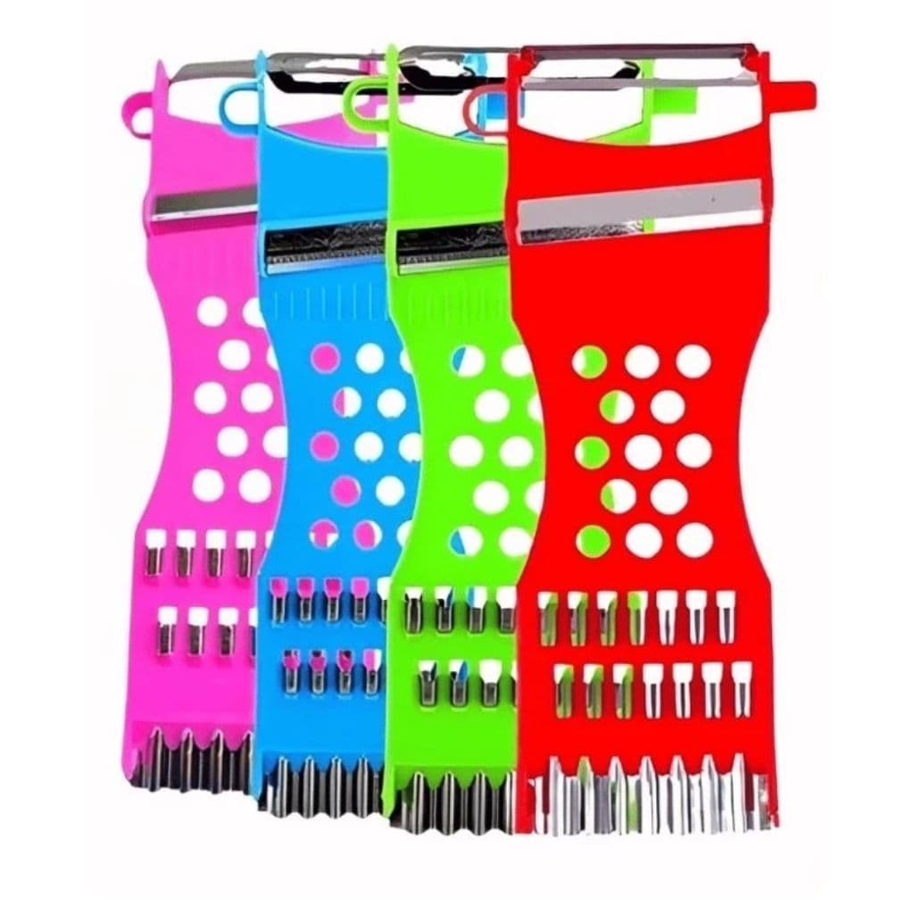 Ralador 5 em 1 Multiuso Inox 17cm Descascador Fatiador e Cortador de Legumes Para Cozinha Manual