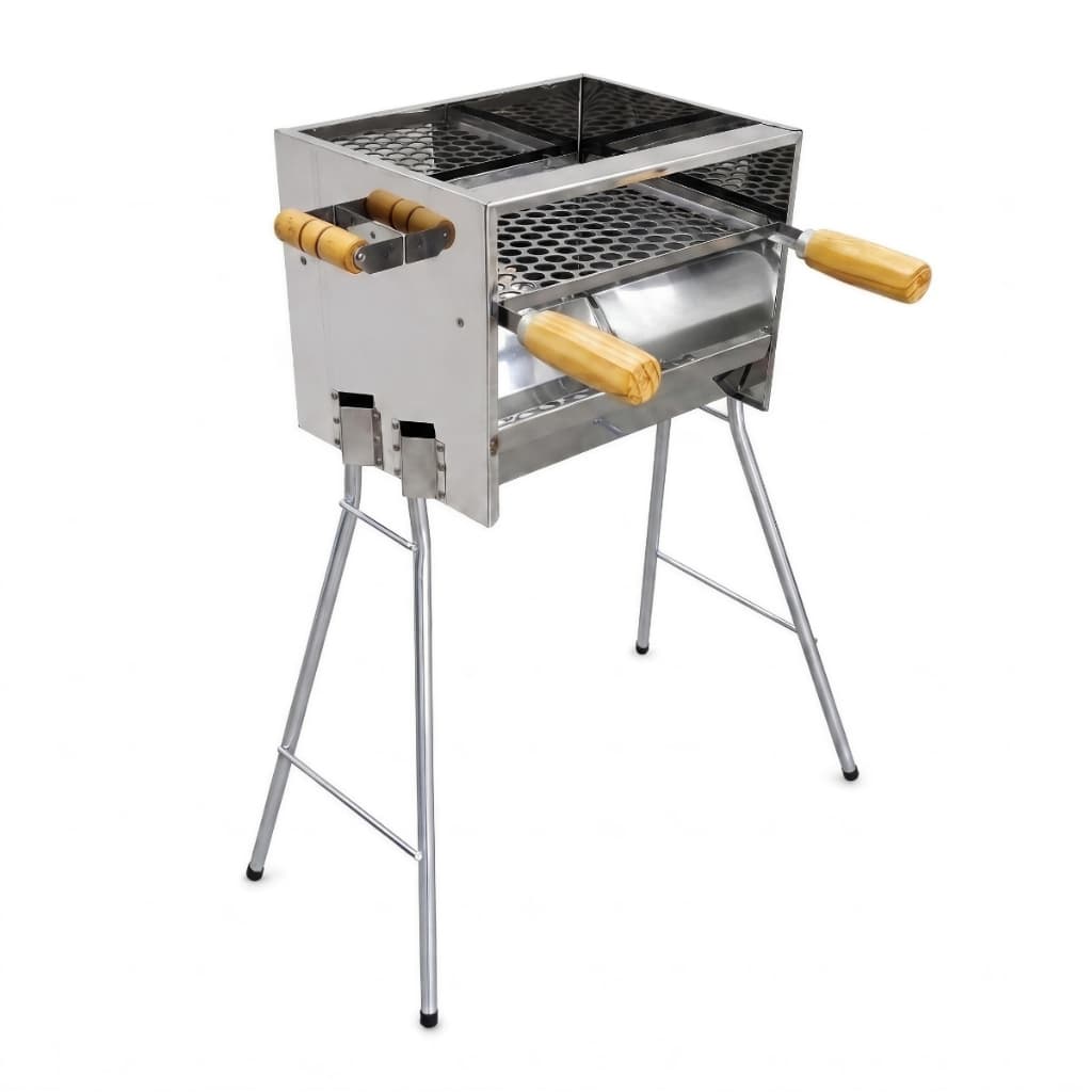 Churrasqueira Portátil Inox Com Grelha Para Viagem Camping E Churrasco