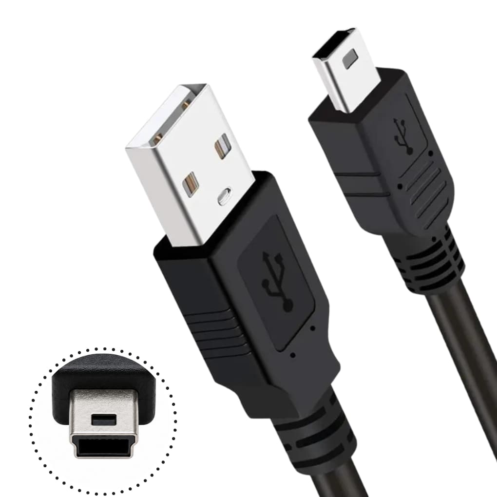 Cabo Carregador V3 USB A para Mini USB Ps3 GPS Câmera Digital Rádio 0.8M