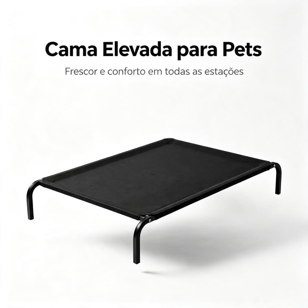 Cama Pet Suspensa e Elevada Reforçada - Respirável, Lavável e Resistente para Cães e Gatos