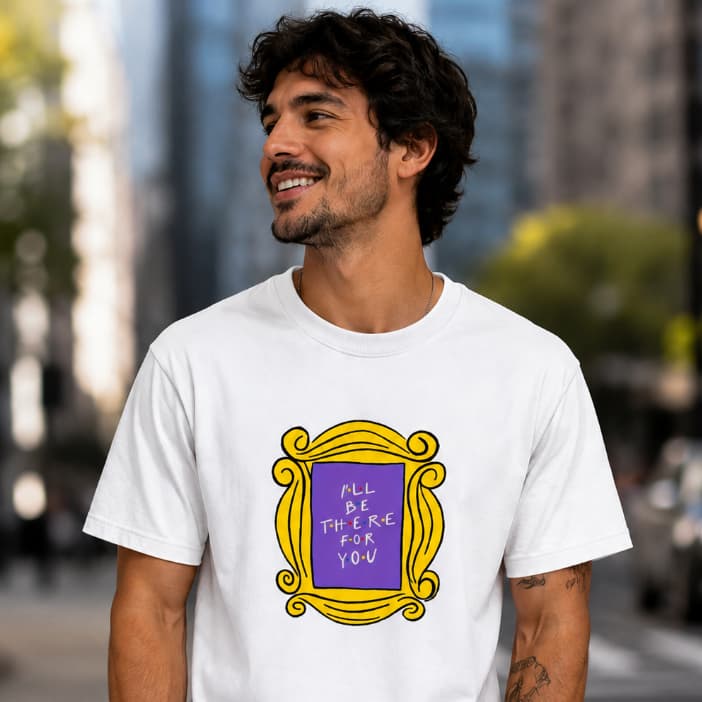 Camiseta FRIENDS MOLDURA I'll Be There For You 100% Algodão Unissex Camisa Série Sitcom