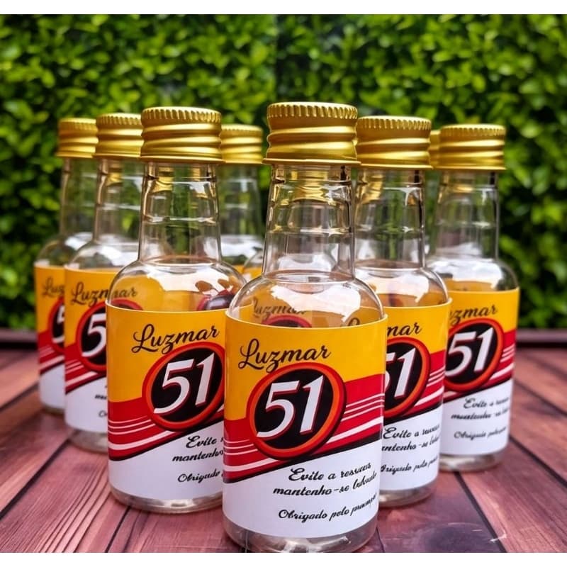 50 garrafinhas personalizadas chá/bar tardezinha, boteco casamento, padrinhos PET/PVC.