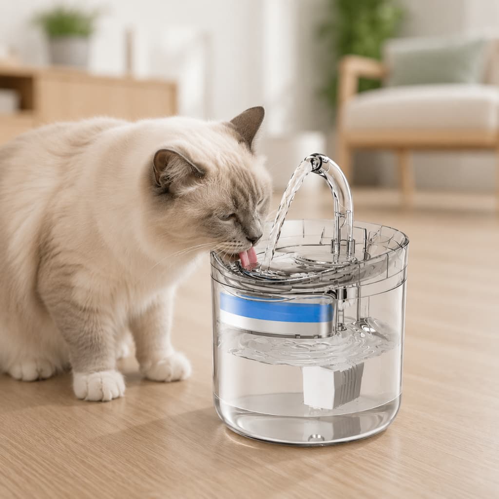 Fonte de Água Automática Transparente Para Gatos e Cães 2L Com Filtro Bebedouro Inteligente