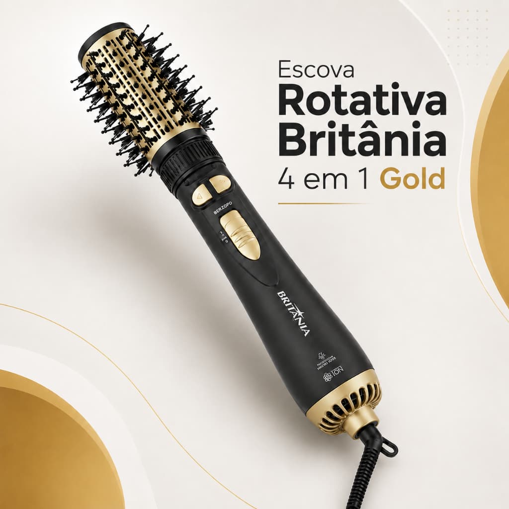 Escova Rotativa Britânia BER21PD 1300W Bivolt 3 Temperaturas e Duplo Sentido de Rotação