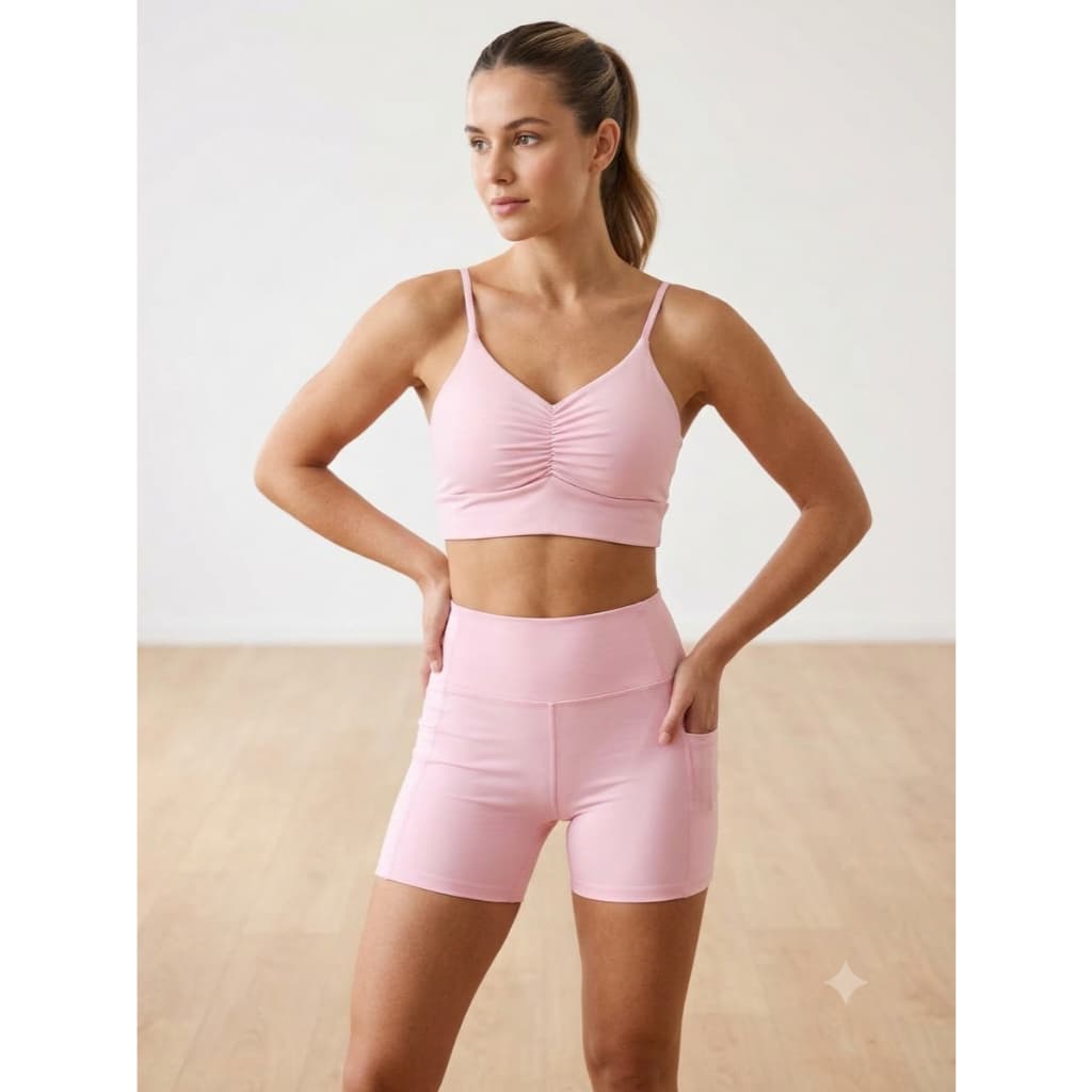 CONJUNTO TOP + SHORT TAMANHO M ROSA