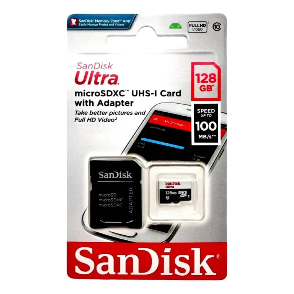 Cartão de Memória Sandisk 100% Original Ultra 128GB 64GB 32GB 16GB 100mb/s Classe 10 Micro sd para smartphones notebooks