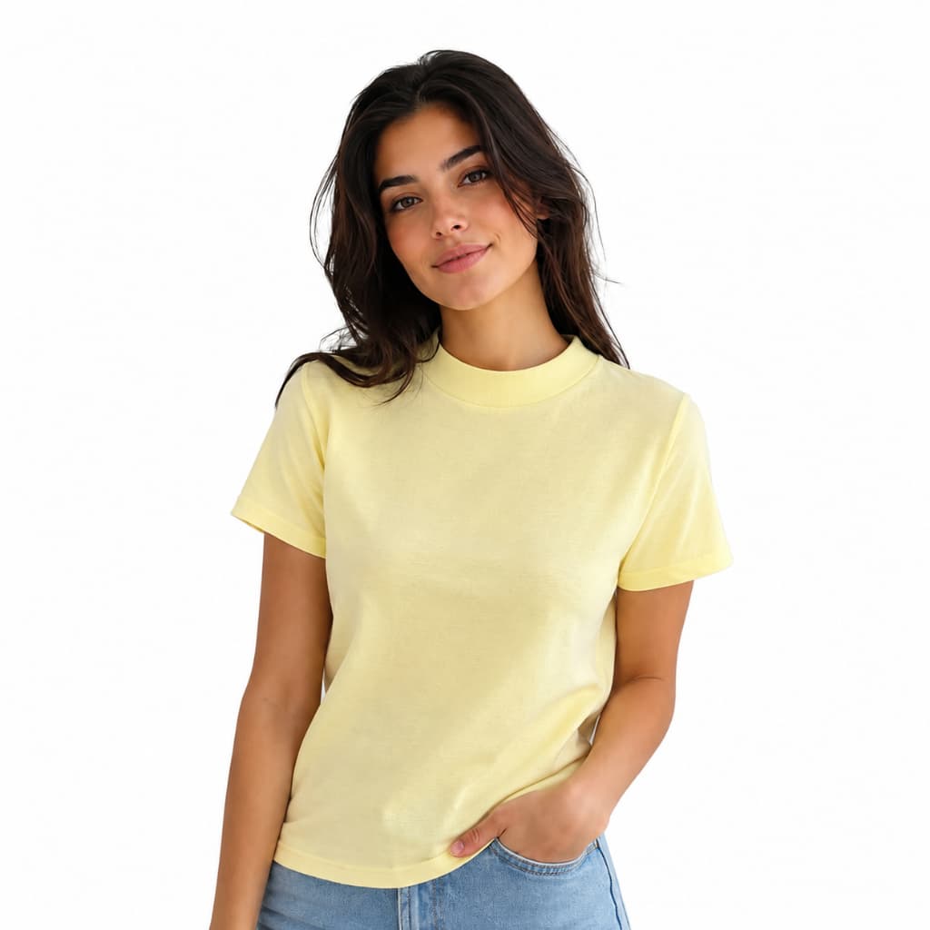 Blusa Feminina T-Shirts Camiseta Gola Alta