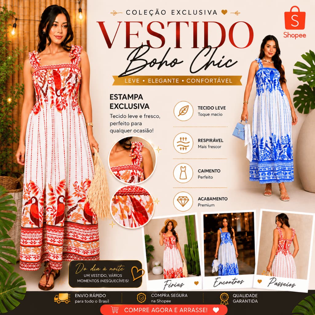 Vestido Longo Elegante Azul e Branco Estampa Porcelana Barrado  Lastex na Cintura Festa Verão Casual