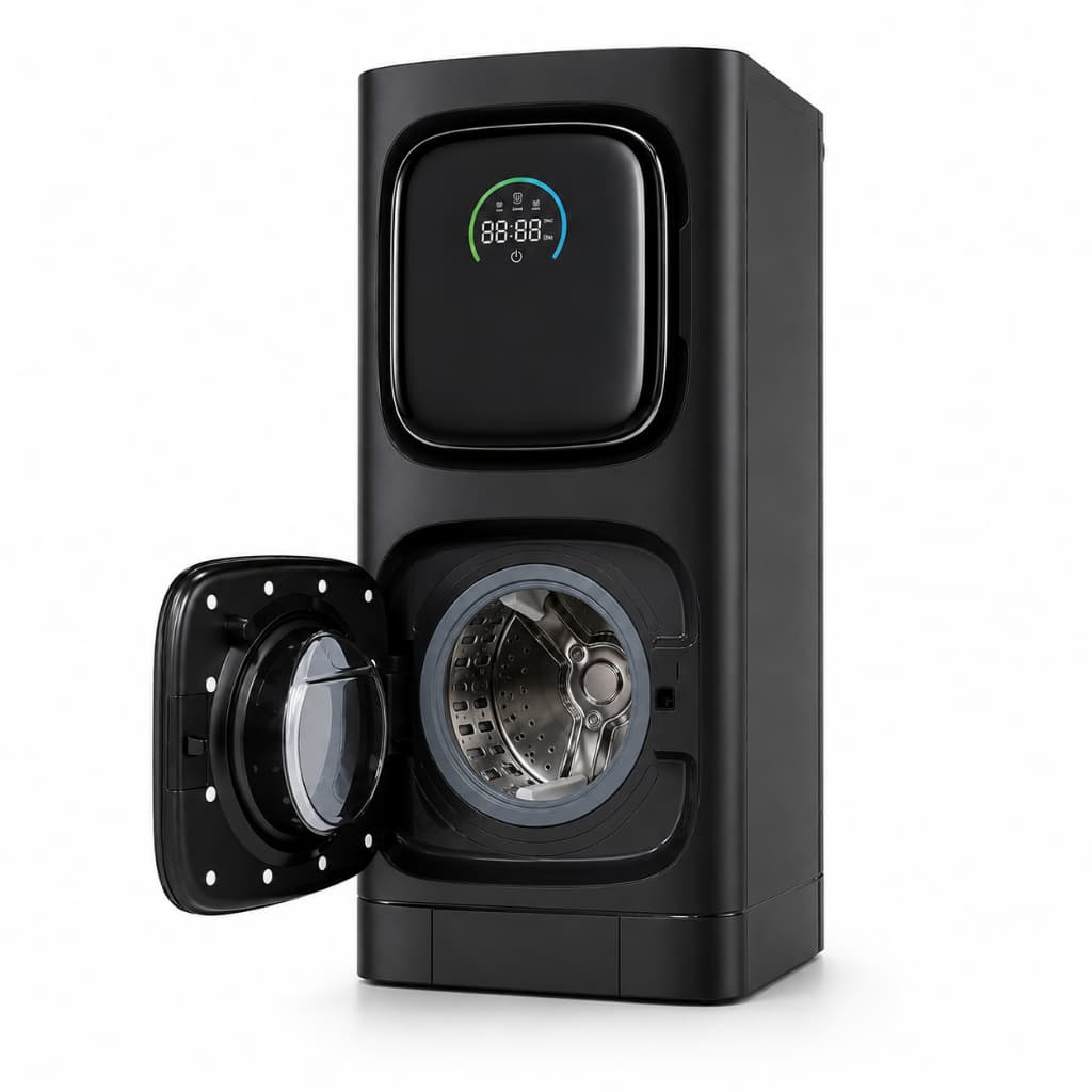 Lavadora de Parede Dupla para Roupas Íntimas e Bebê com Secagem, UV, Alta Temperatura e Tela Touch
