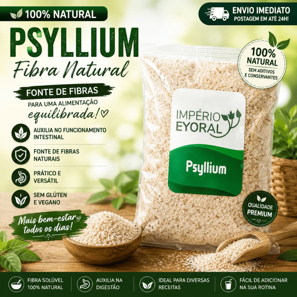PSYLLIUM HUSK FIBRA PREMIUM 1Kg - PSILLIUM PRODUTOS NATURAIS E COMPLETOS - ENVIO IMEDIATO