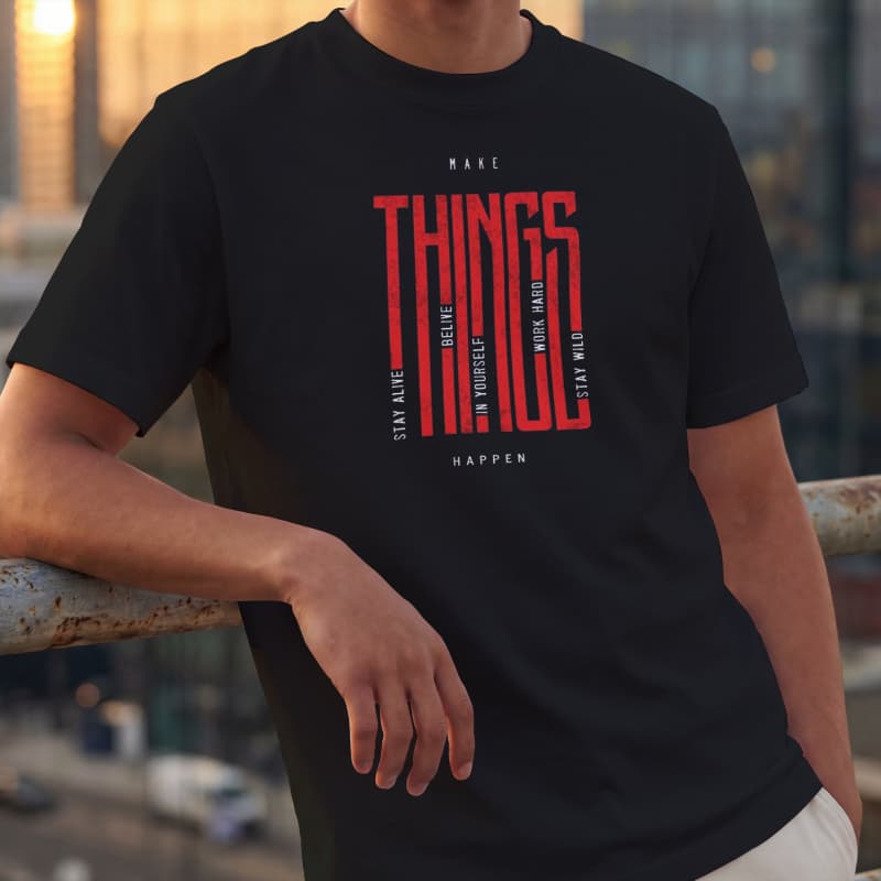 Camiseta Basica T-Shirt premuim THINGS algodão moda estampada tendencia