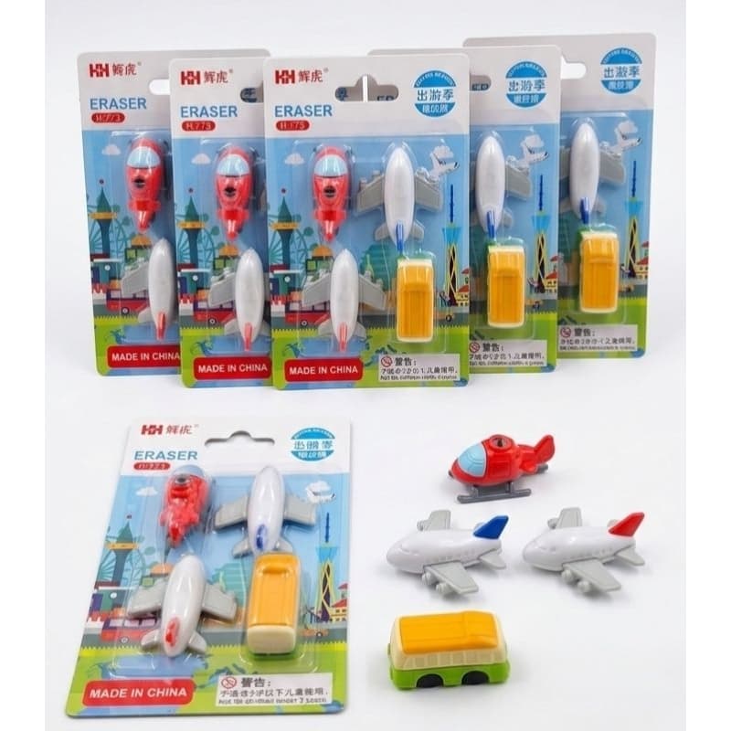 KIT ERASER COM 4 BORRACHAS DIVERTIDAS.