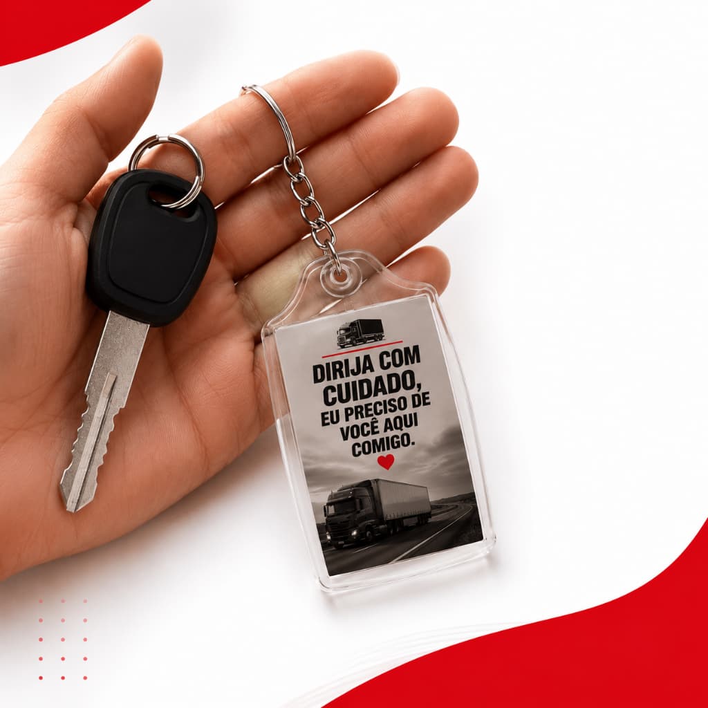 Chaveiro Personalizado Dirija com Cuidado - ENVIO IMEDIATO