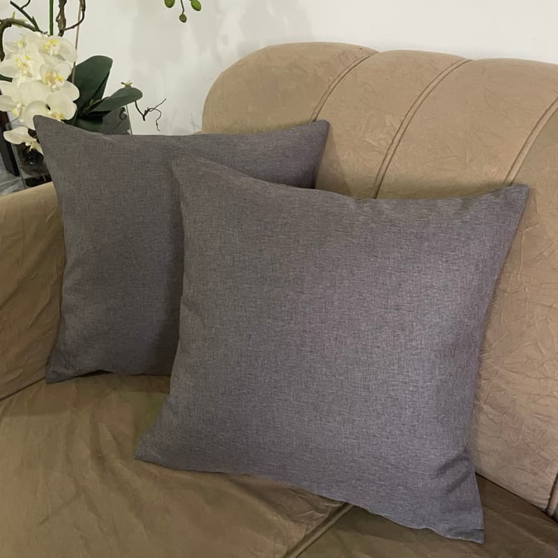 Kit 2 capas de almofada linho cinza 45x45