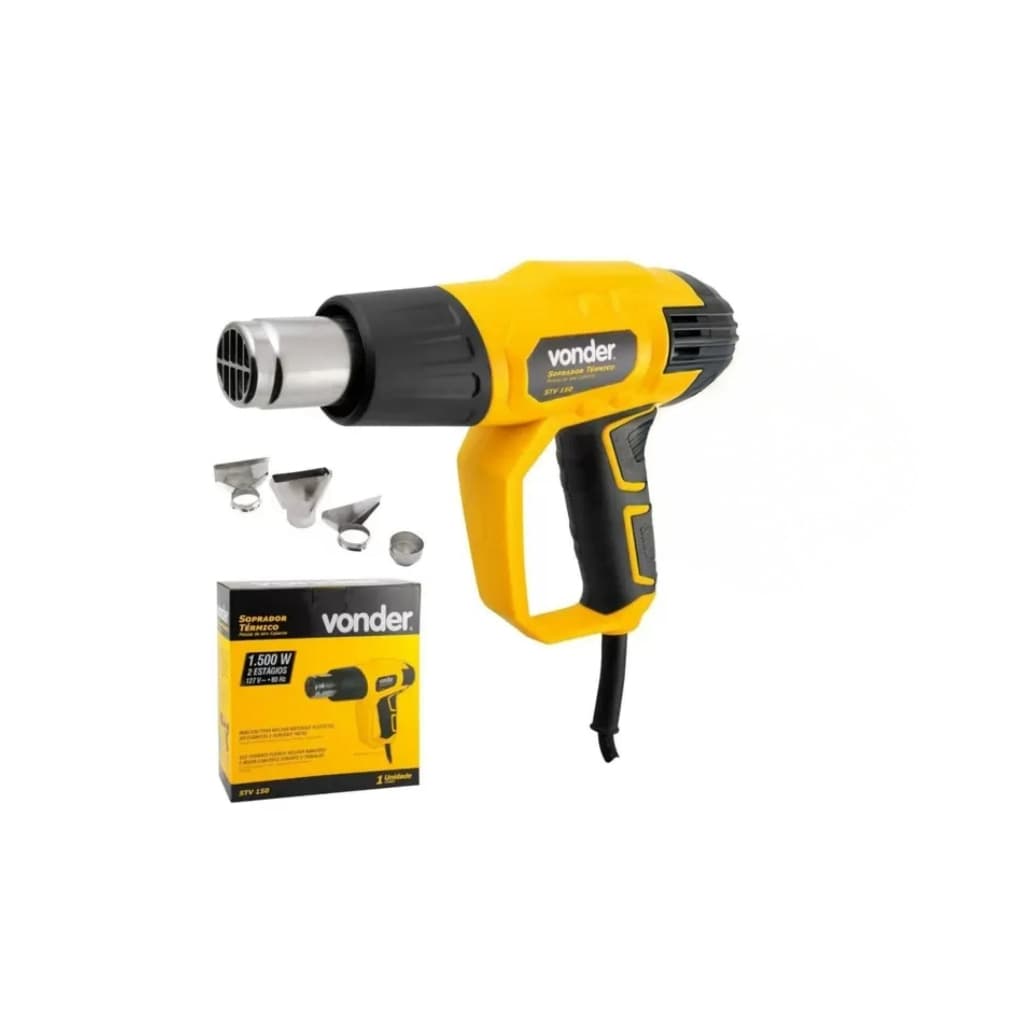 Soprador Térmico 1500w Stv150 C/ 4 Bocais Preto com Amarelo Vonder