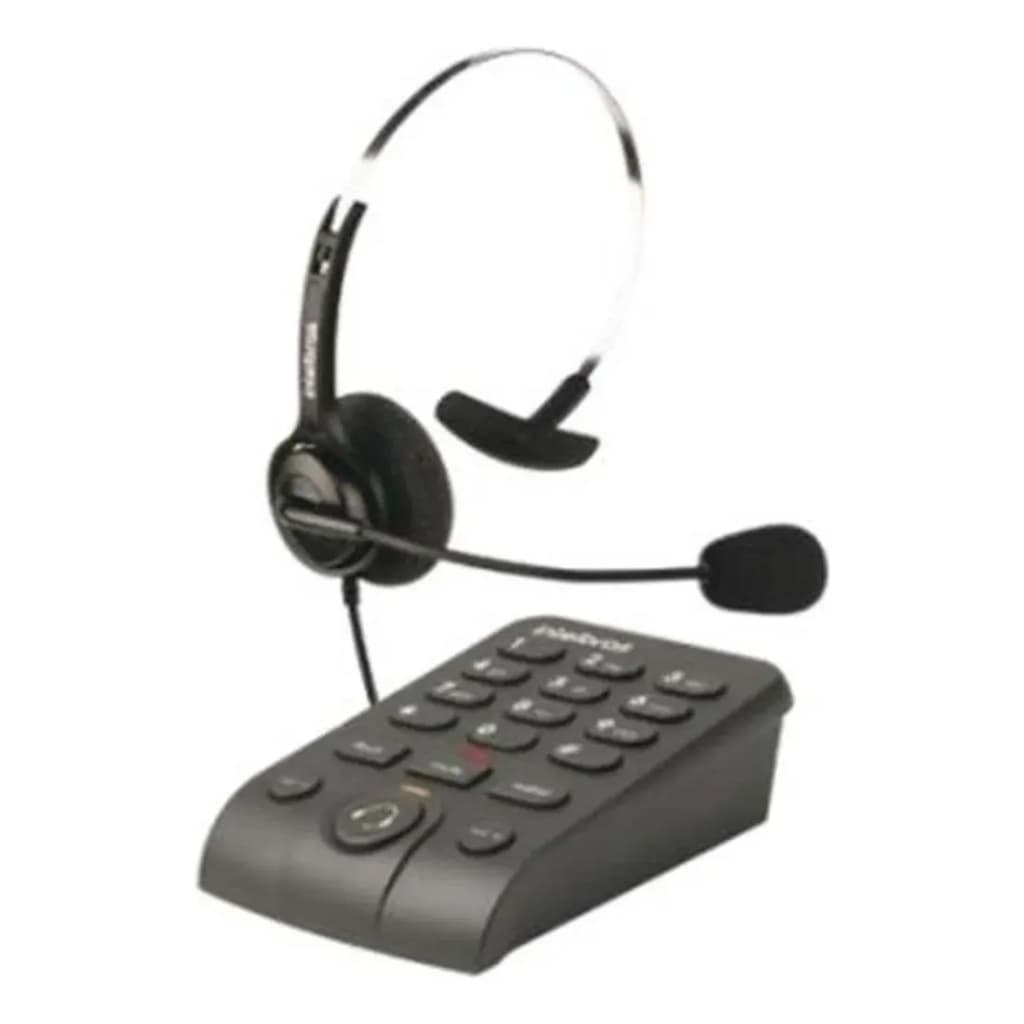 Headset Intelbras HSB 40 Microfone Antirruído E Base Discadora Atendimento Profissional Confortável