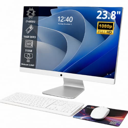 Computador All in One 23.8" Full HD Intel i7 6ª Geração 16GB RAM SSD 128GB HD 500GB Bluetooth Wi-Fi