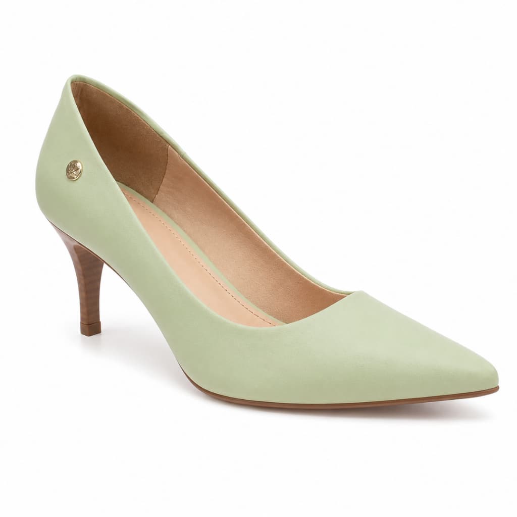 Scarpin Feminino Menta Bico Fino Salto Baixo 6,5cm Confortável Moderno Casual Chic Elegante Fashion