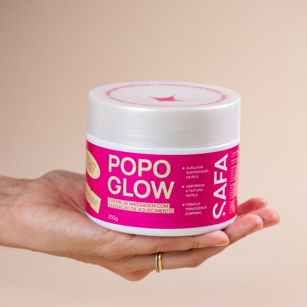 Creme de Massagem Termogênico Popo Glow Safa - Sensação de Aquecimento 250g