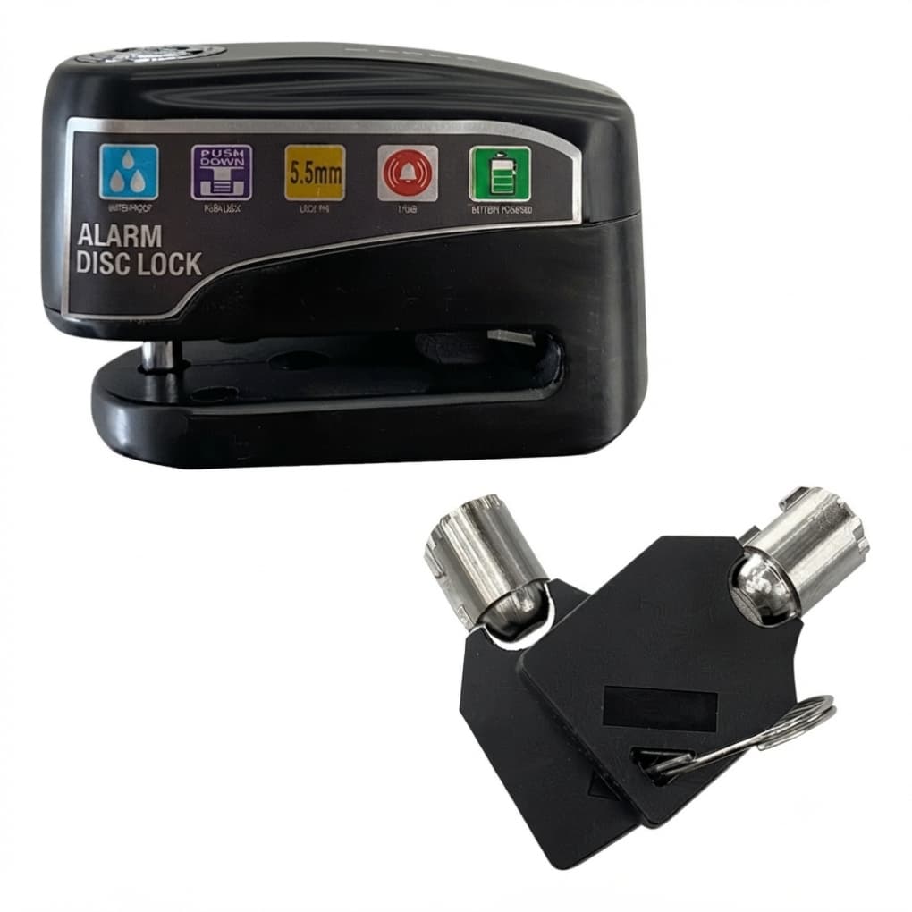 Cadeado Disco Alarme Pino Antifurto 5,5mm para Moto Bicicleta Scooters