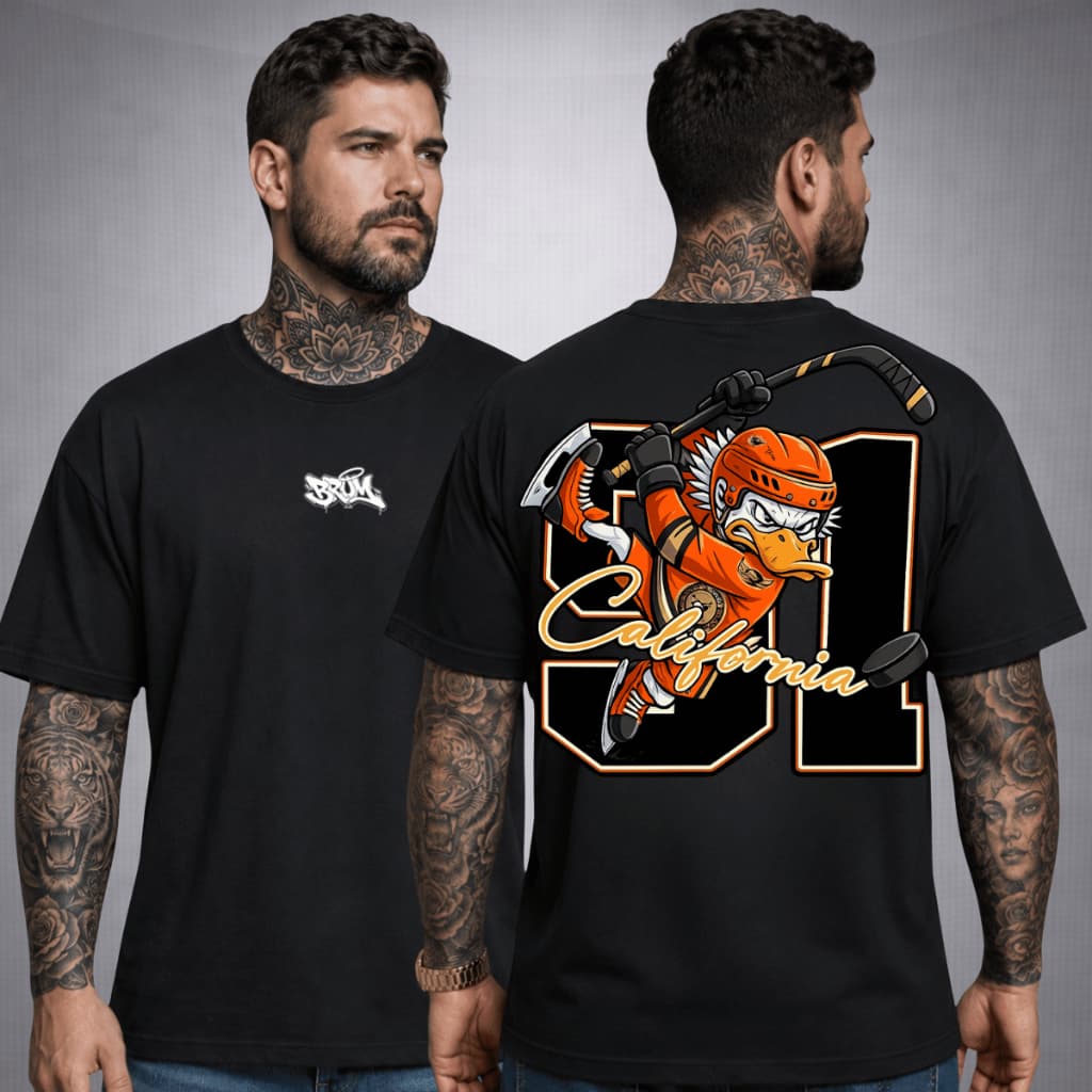 Camiseta Masculina Estampa Streetwear Pato Street Algodão 30.1 Premium Casual