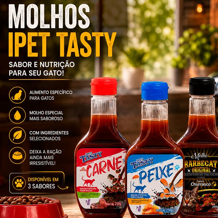 Molho Cremoso Especial Para Ração De Gatos iPet Tasty 250g