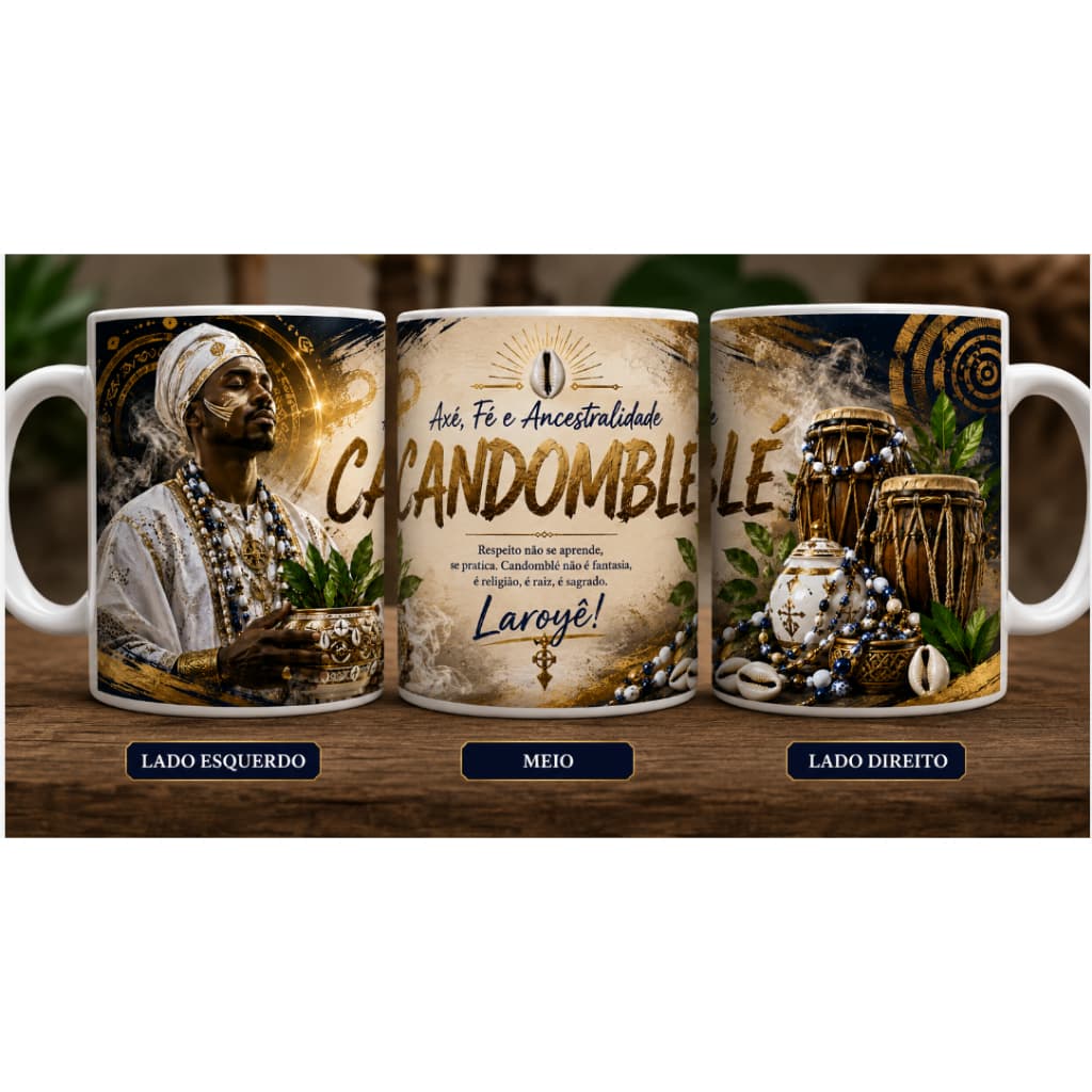 Caneca Candomblé, Caneca Axé,  Caneca Religião Afro, personalizada-presente criativo