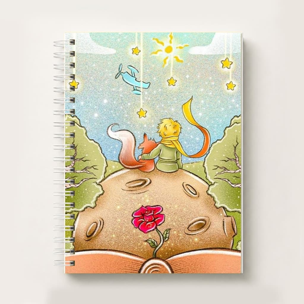 Caderno A5 Pequeno Principe | Capa Dura Premium |  80 Folhas |  Estudos caderno nostalgia