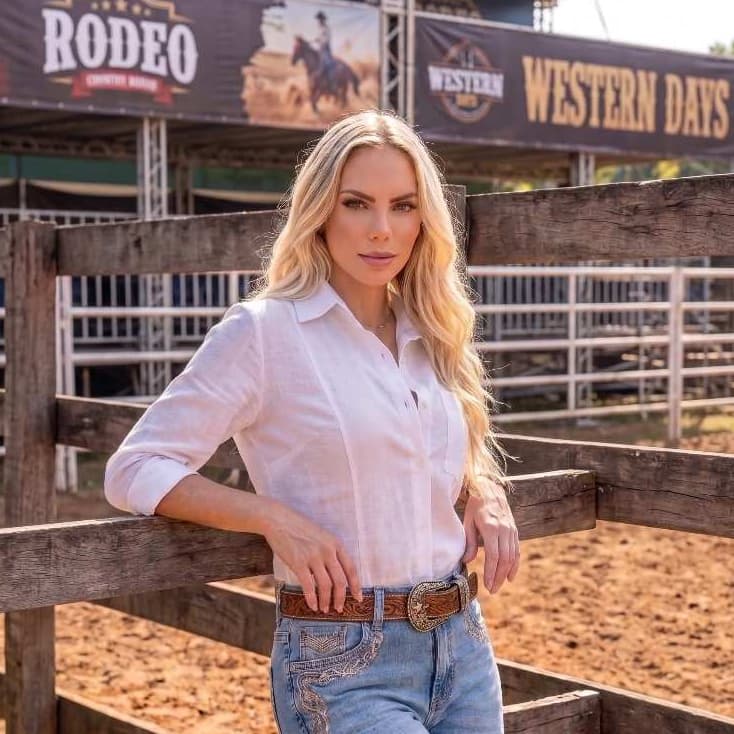 Camisa Country Feminina Manga Longa Moda Boiadeira Rodeio Western