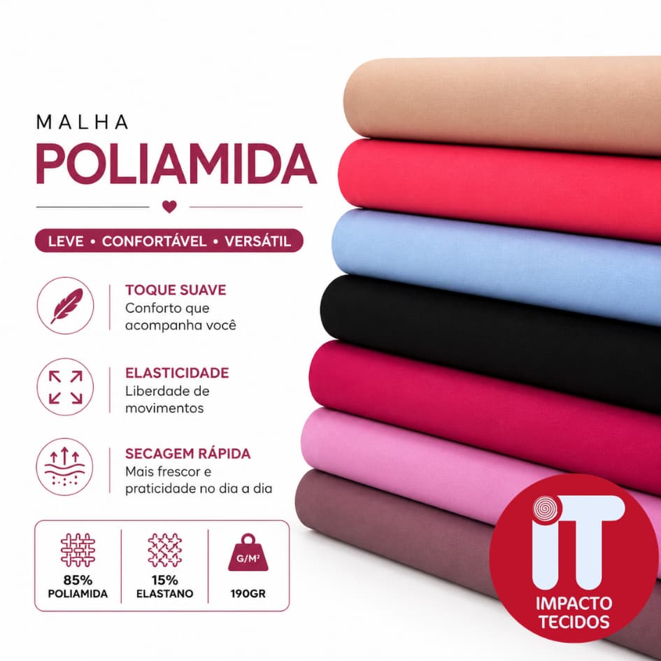 Tecido Malha Poliamida Premium 1 Metro x 1,60m Com Elastano Para Moda Praia Fitness Academia