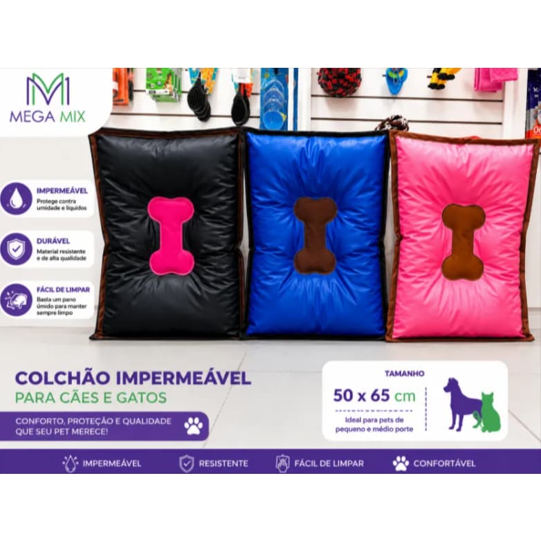 Cama pet Impermeável 60x40, cores variadas alta resistencia
